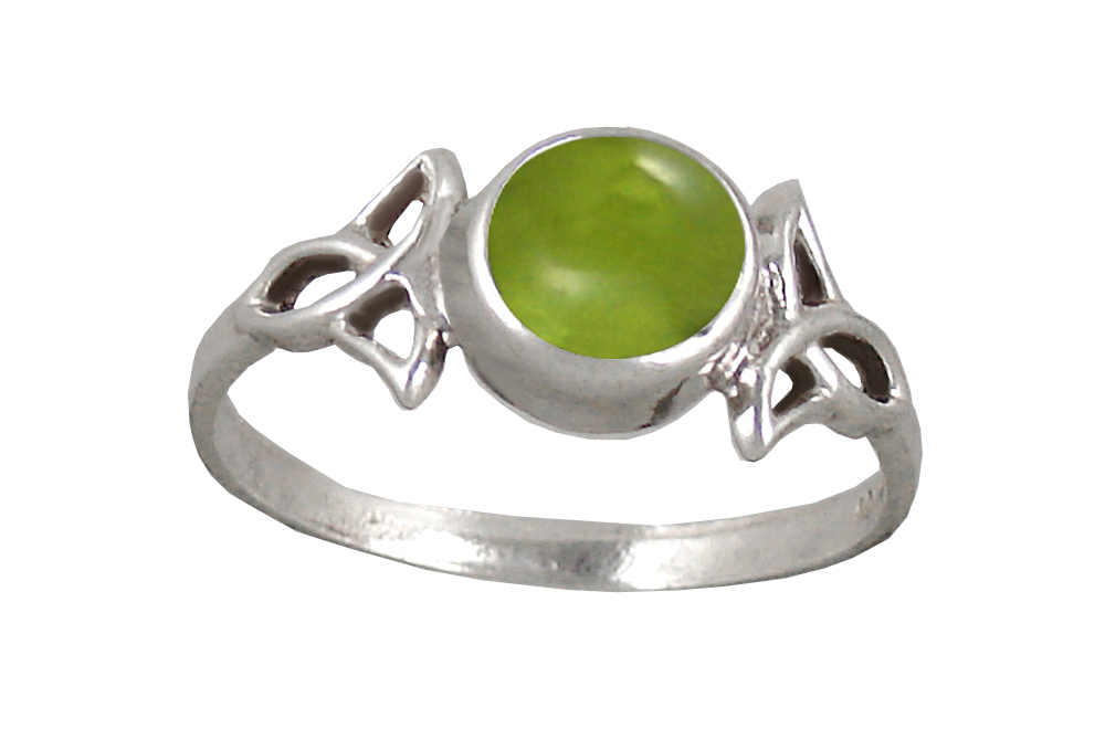 Sterling Silver Celtic Knotwork Ring With Peridot Size 8